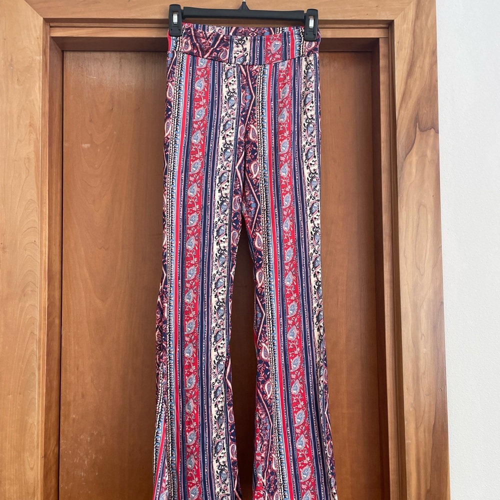 Flare pattern pants size small Y2K indie 90s